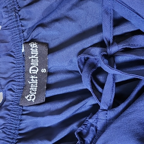 Scarlet Darkness Elegant Navy Blue Women's Renaissance Dress Size Small - Picture 3 of 7